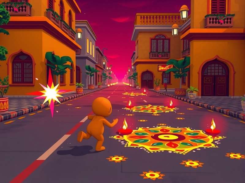 Ginger Hyper Run gameplay screenshot showing ginger character running through Indian streets